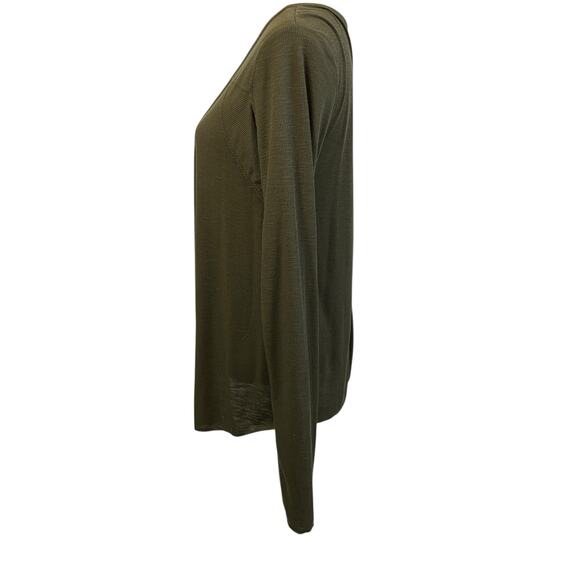 Intimately Free People Green Long Sleeves V Neck Pullover Top Large - Picture 2 of 7